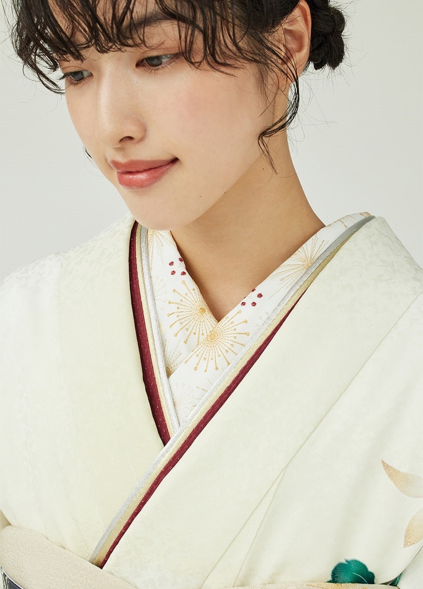 刺繍半衿 ダイモンジソウ 白金（ご予約受注品） | 振袖 | やまと