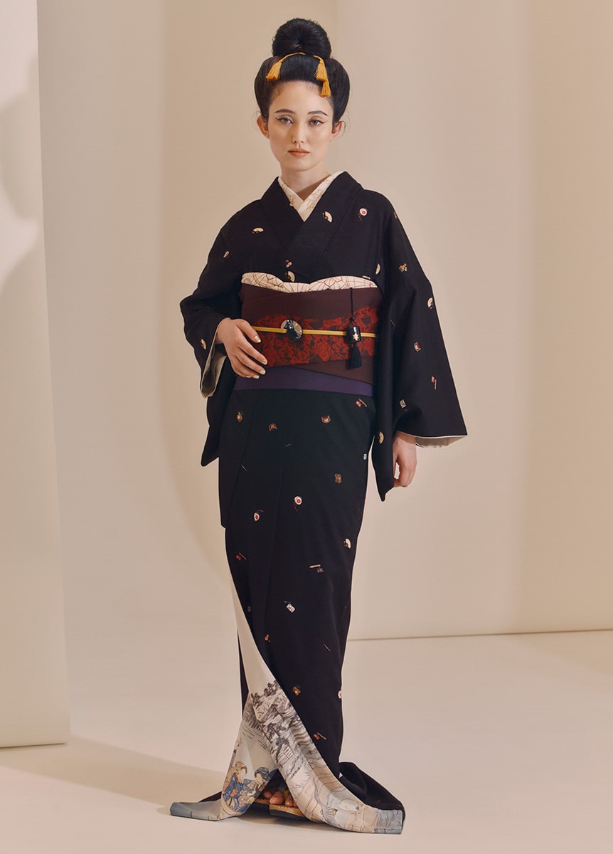 綾目三分紐 芥子色×鶯茶 | 着物コーディネート小物 | やまとオンライン