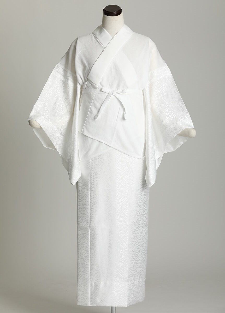 長襦袢 振袖用 既製品 白の半衿付 - 着物・浴衣