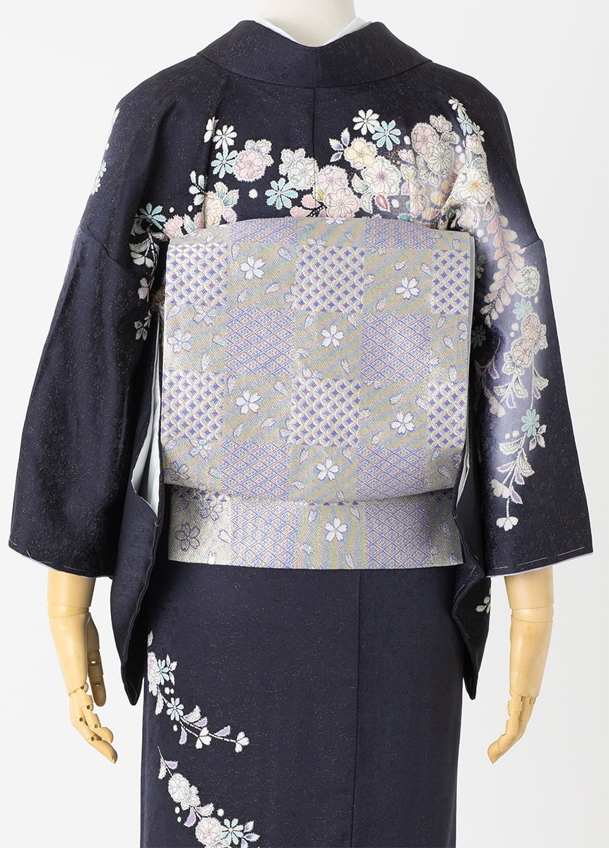 【専用】着物-辻が花着物34《辻が花フェア》【小紋】【正絹】 他１点 やまとオリジナル訪問着レンタル 辻が花 鉄紺 M | 訪問着