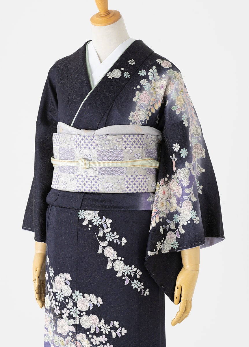 やまとオリジナル訪問着レンタル 辻が花 鉄紺 M | 訪問着