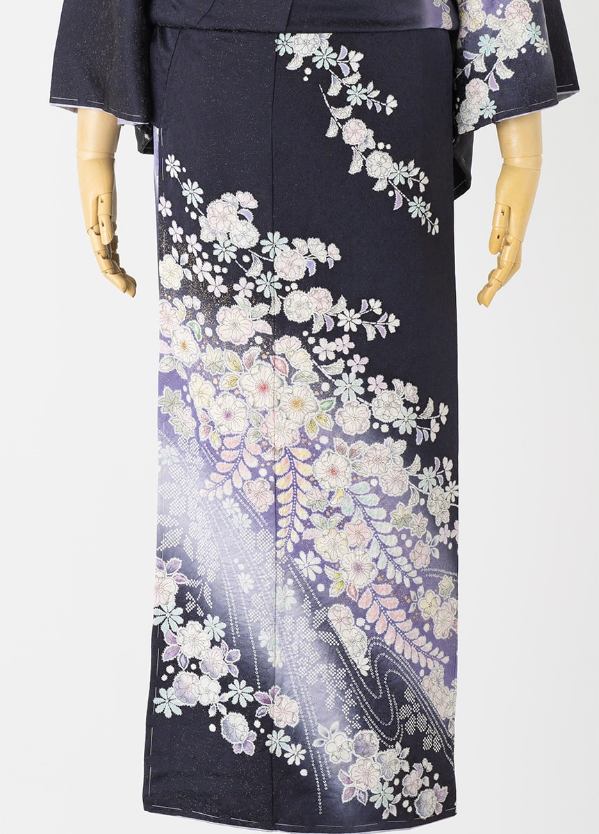 やまとオリジナル訪問着レンタル 辻が花 鉄紺 M | 訪問着