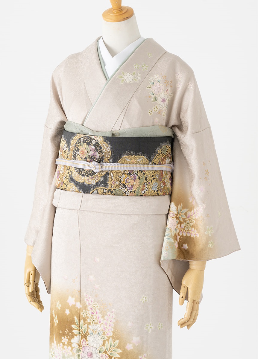やまとオリジナル訪問着レンタル 辻が花 ピンクベージュ L | 訪問着