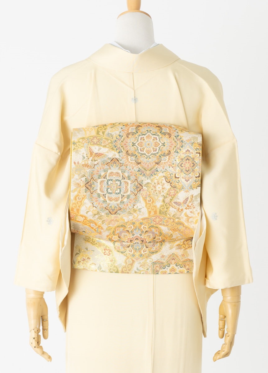 やまとオリジナル色留袖レンタル 卵色華紋唐草 L | フォーマルレンタル