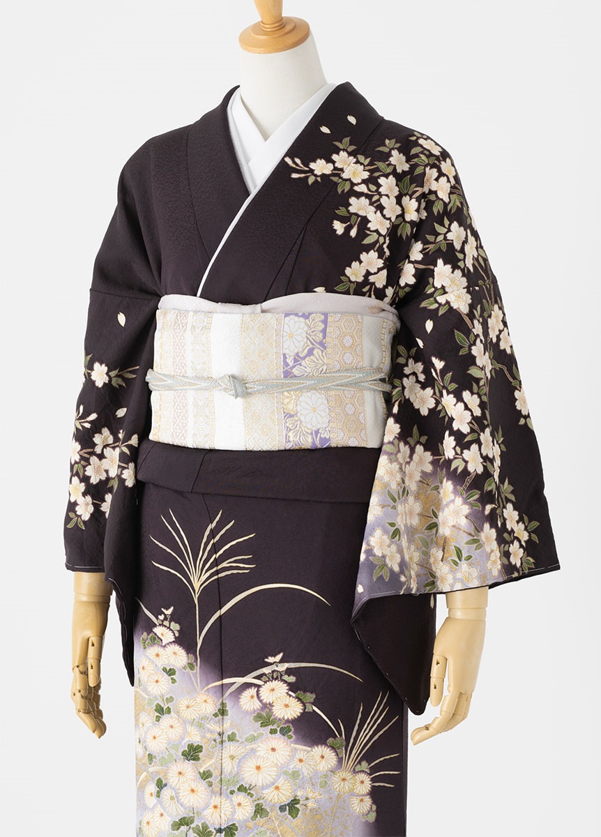 やまとオリジナル訪問着レンタル 菊絞り 焦茶 L | 訪問着レンタル