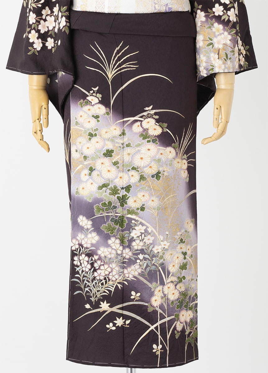 やまとオリジナル訪問着レンタル 菊絞り 焦茶 L | 訪問着レンタル