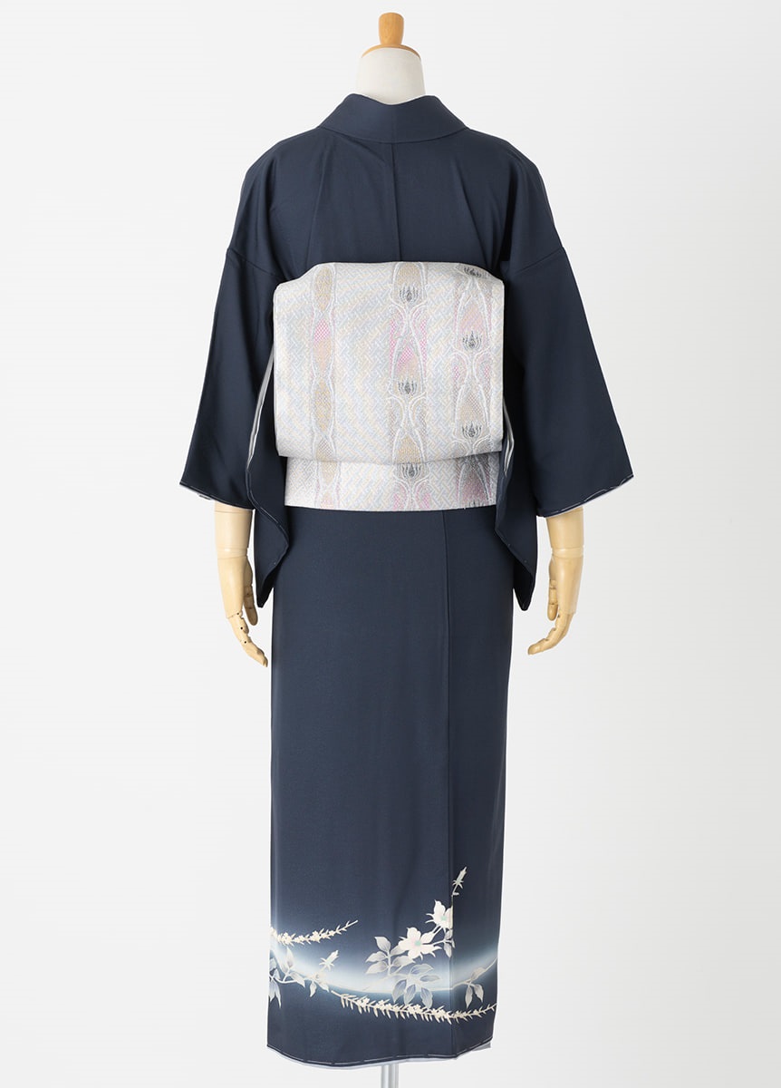 やまとオリジナル訪問着レンタル 加賀友禅 茄紺 小田美千代 M | 訪問着