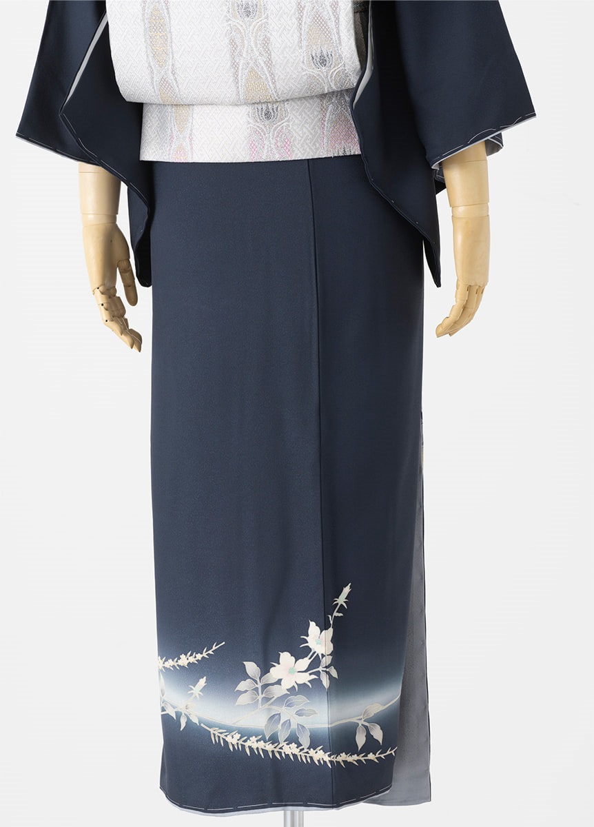 やまとオリジナル訪問着レンタル 加賀友禅 茄紺 小田美千代 M | 訪問着