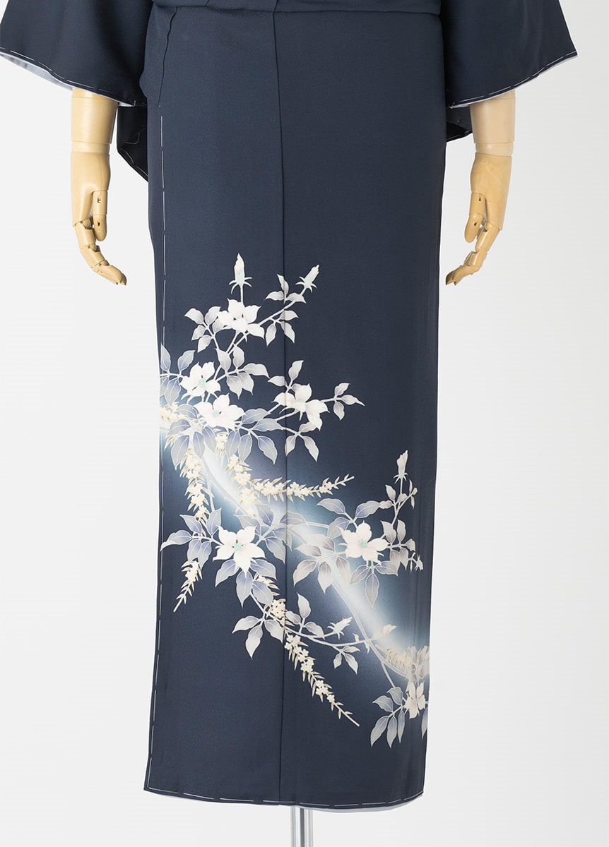 やまとオリジナル訪問着レンタル 加賀友禅 茄紺 小田美千代 M | 訪問着