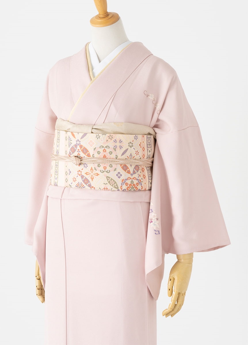 やまとオリジナル訪問着レンタル 加賀友禅 淡ピンク柚野久美子 L