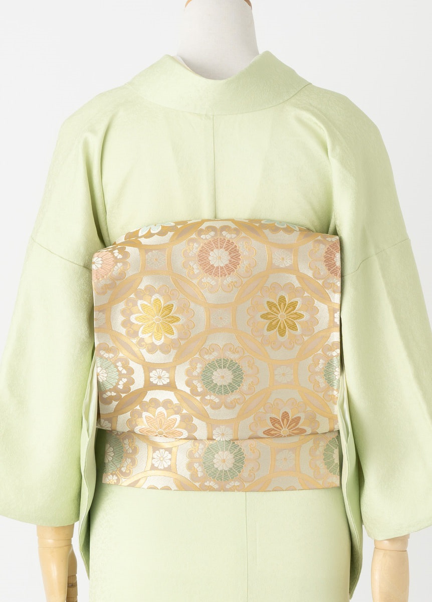 12月中 貸出不可】やまとオリジナル訪問着レンタル 黄緑 吉祥文様 小