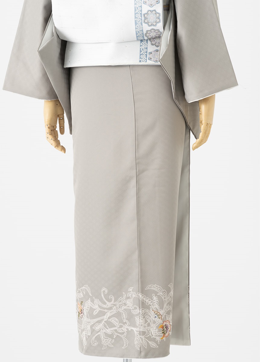 ちりめん更紗　　つけ下げ 小紋 更紗 江戸更紗 さらさ 正絹 反物 文次郎 未仕立て 絹 きもの 逸品