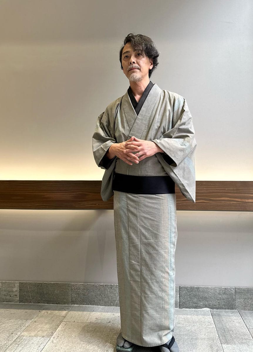 片貝木綿×男のきものスタイル