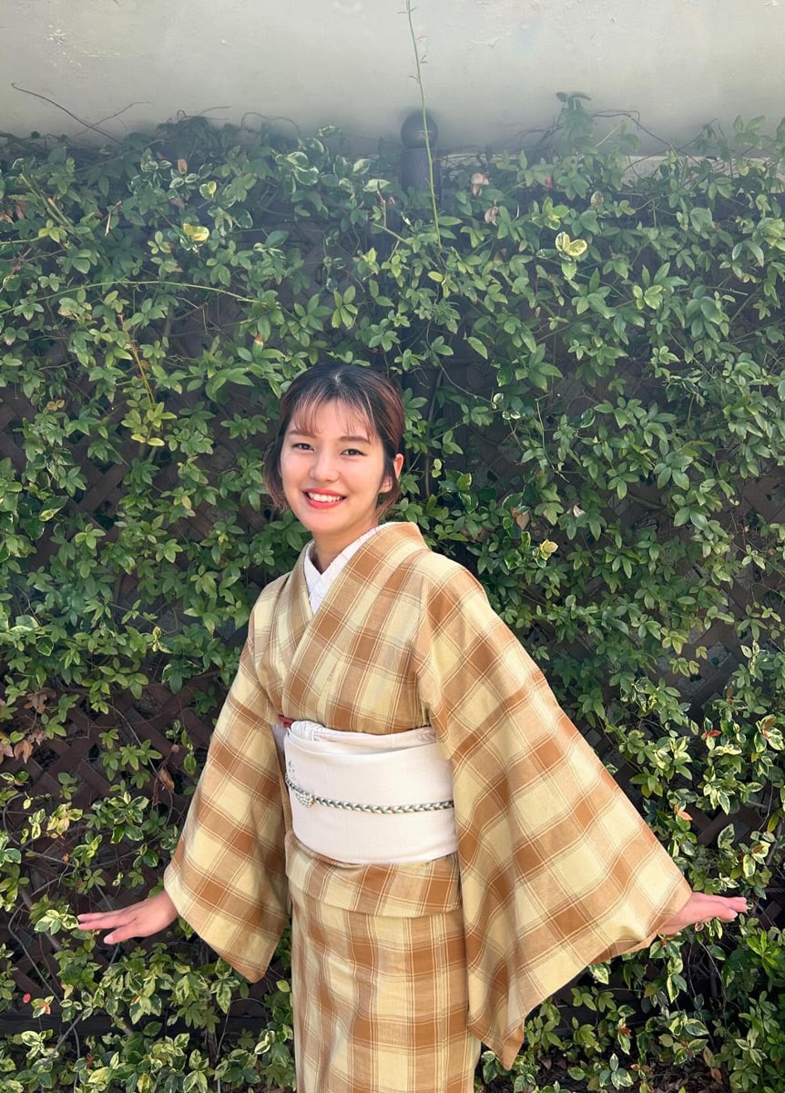 片貝木綿×刺繍半幅帯