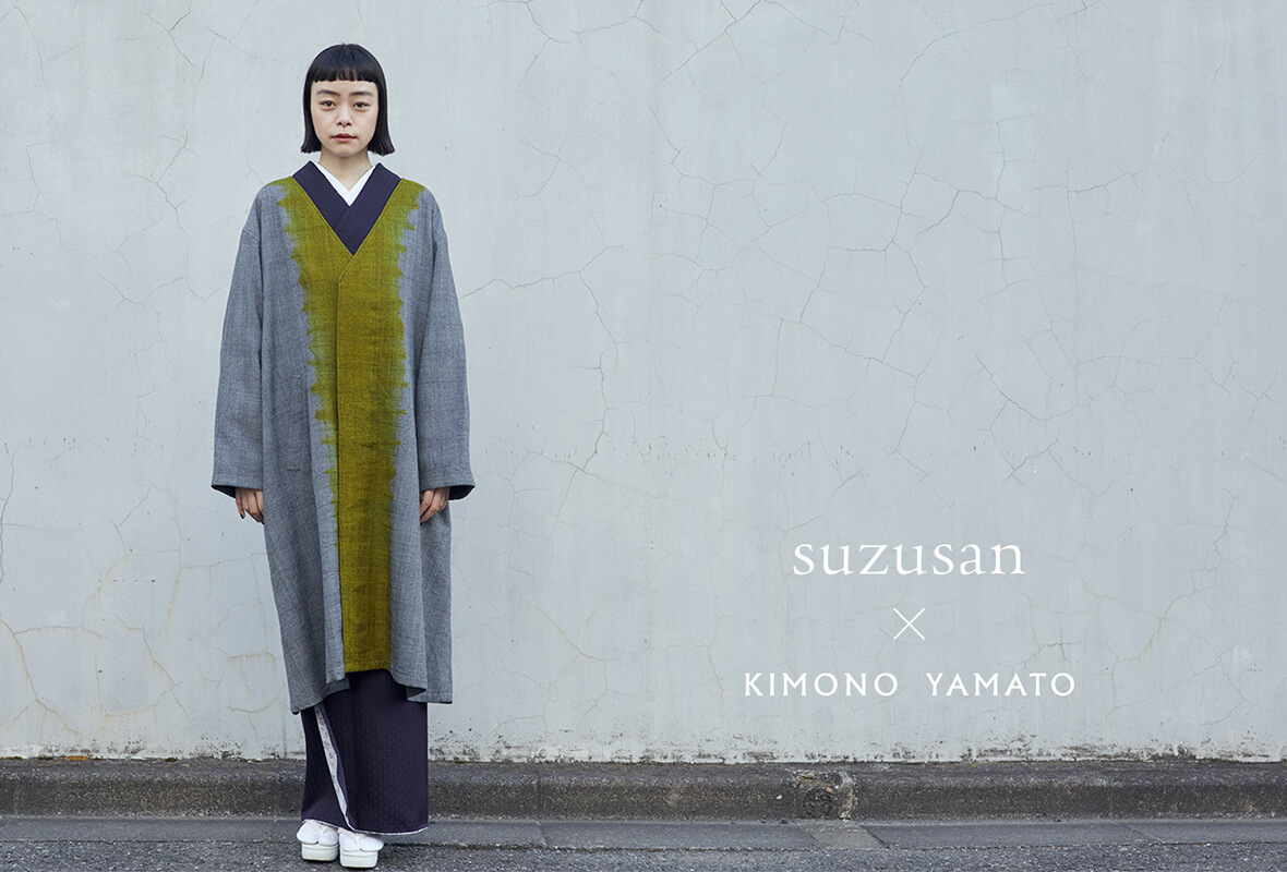 suzusan × kimono yamato 有松鳴海絞りコート＆ショール