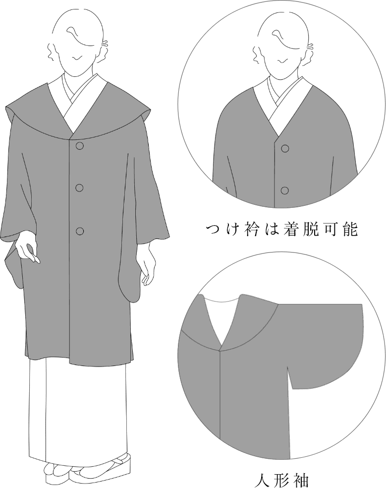 衿型 花がさね衿コート