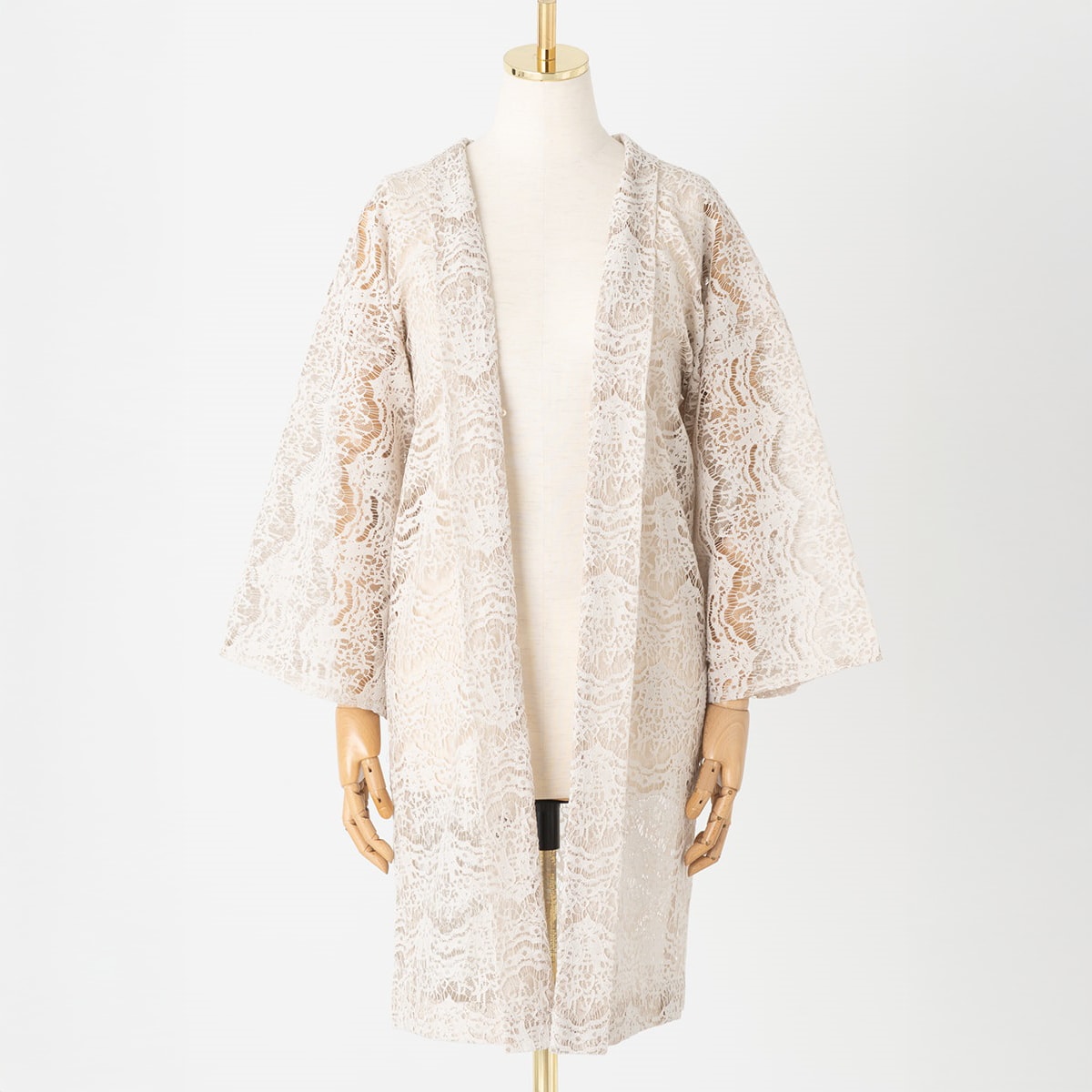 オーダーレース羽織　レタリングレース　ミルク