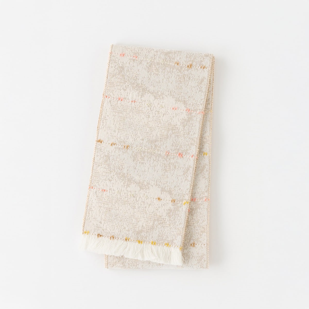 半幅帯　米沢織　かざみ・雪明かり