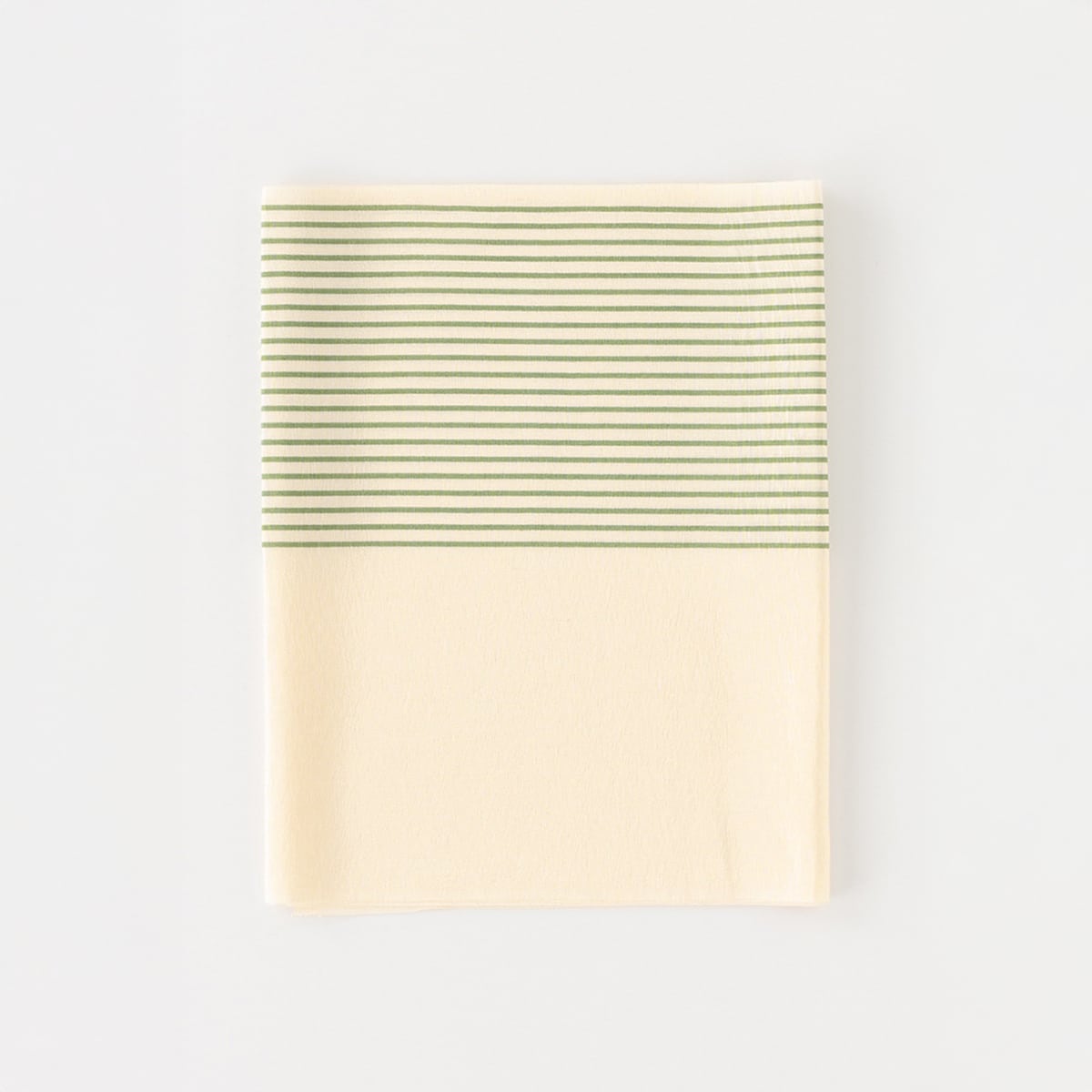 帯揚げ　縞無地　鶯色