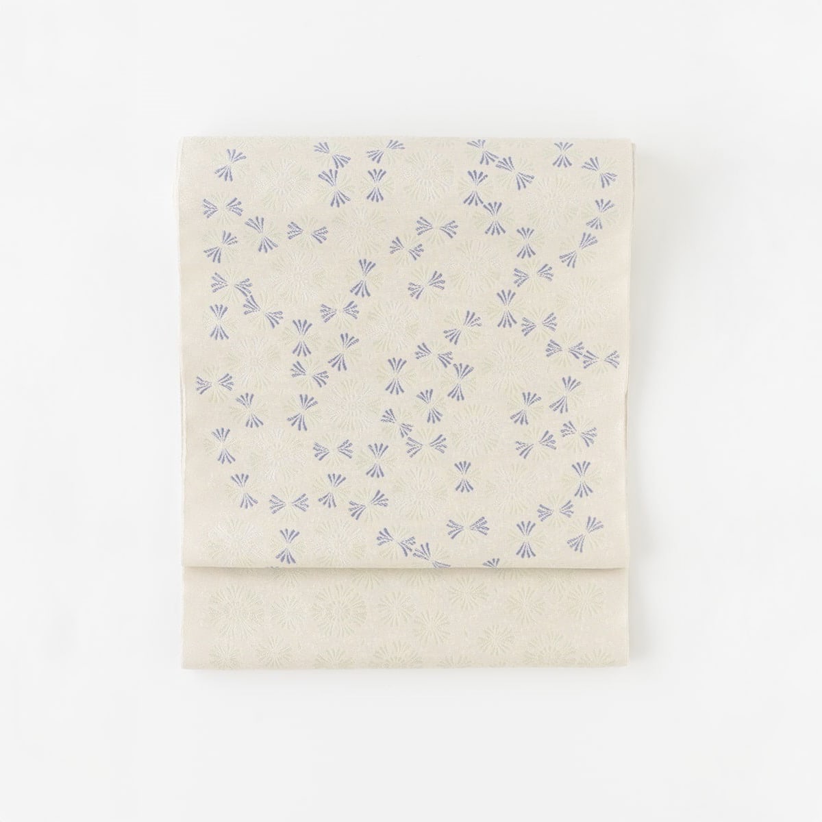 西陣九寸名古屋帯　永寿菊　白菊色