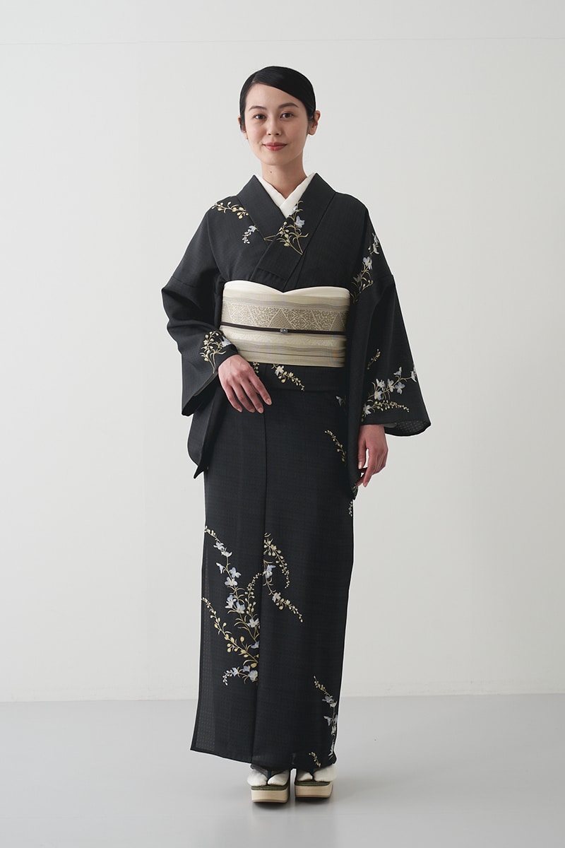 夏小紋（やまと可憐）×紗半幅帯　博多織