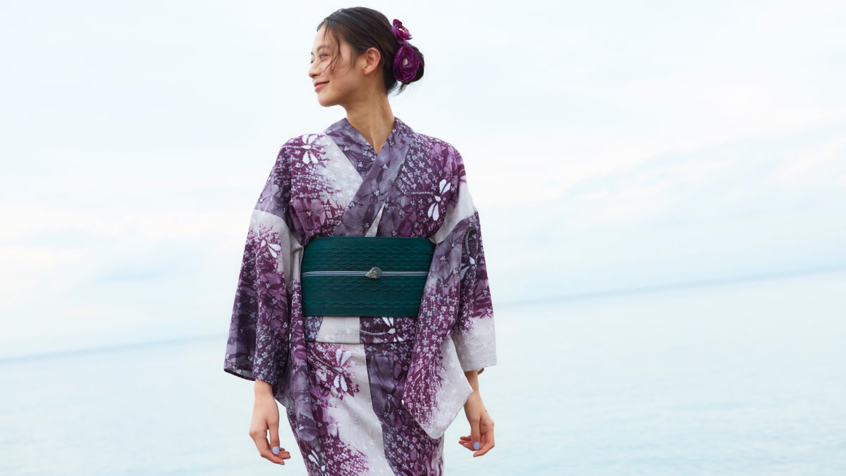 紫系の浴衣