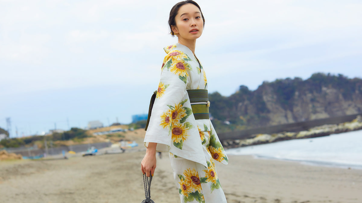 花柄の浴衣