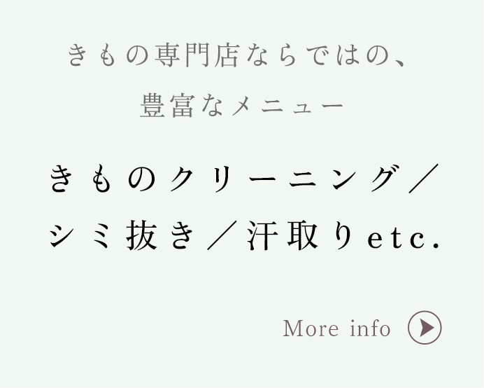 きものクリーニング／シミ抜き／汗取りetc.