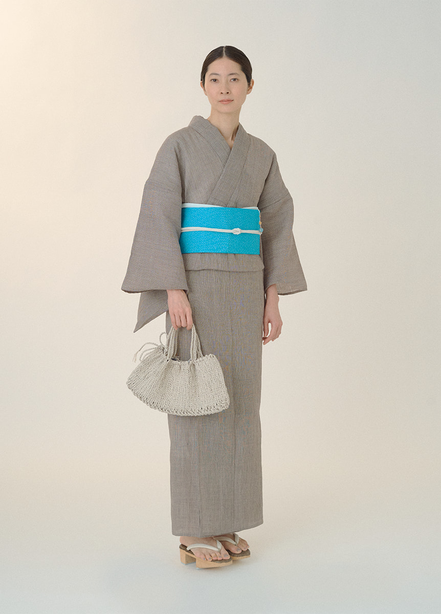 近江縮／みじん格子／茶鼠