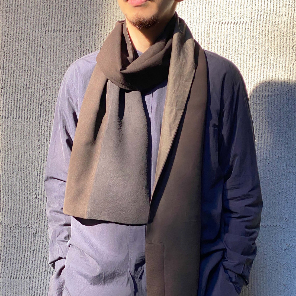 CHRISTIAN PEAU×やまと 泥染めシルクショール