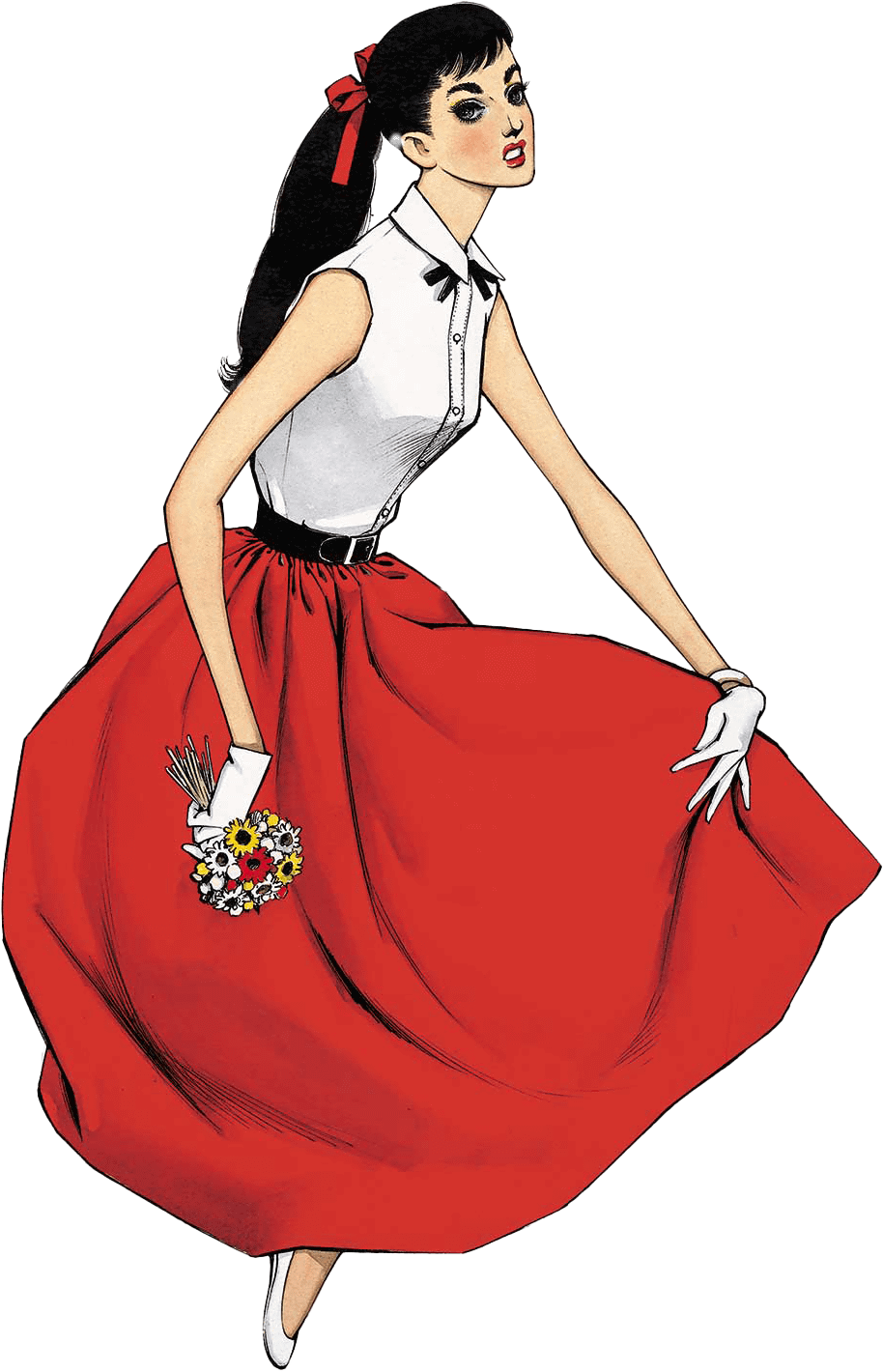 赤いスカート イラスト