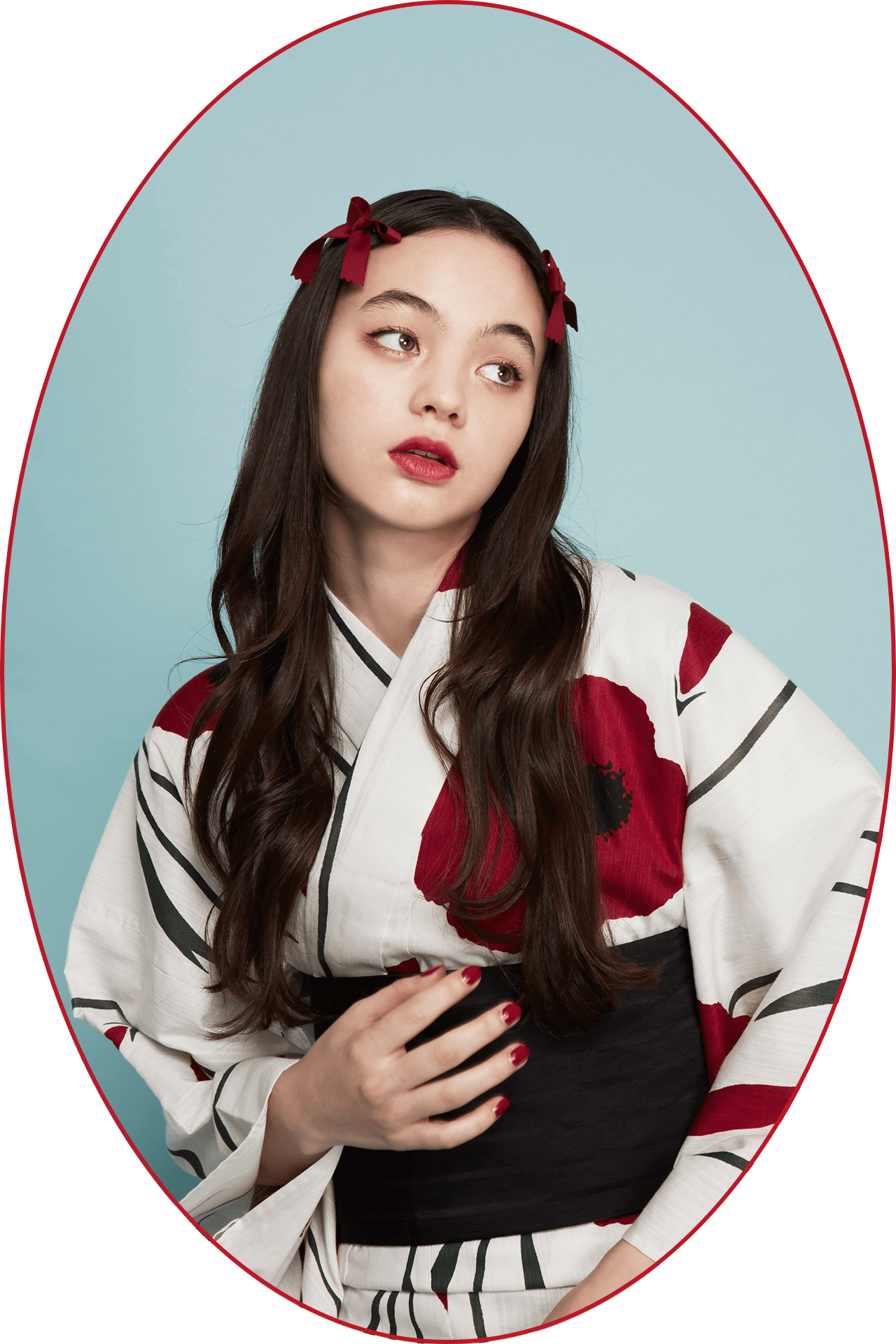 ゆかた 赤い花 02