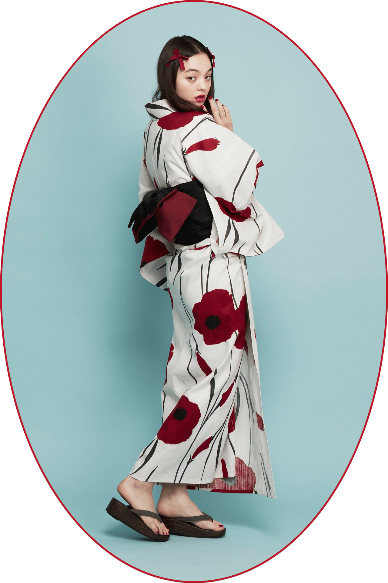 ゆかた 赤い花 03