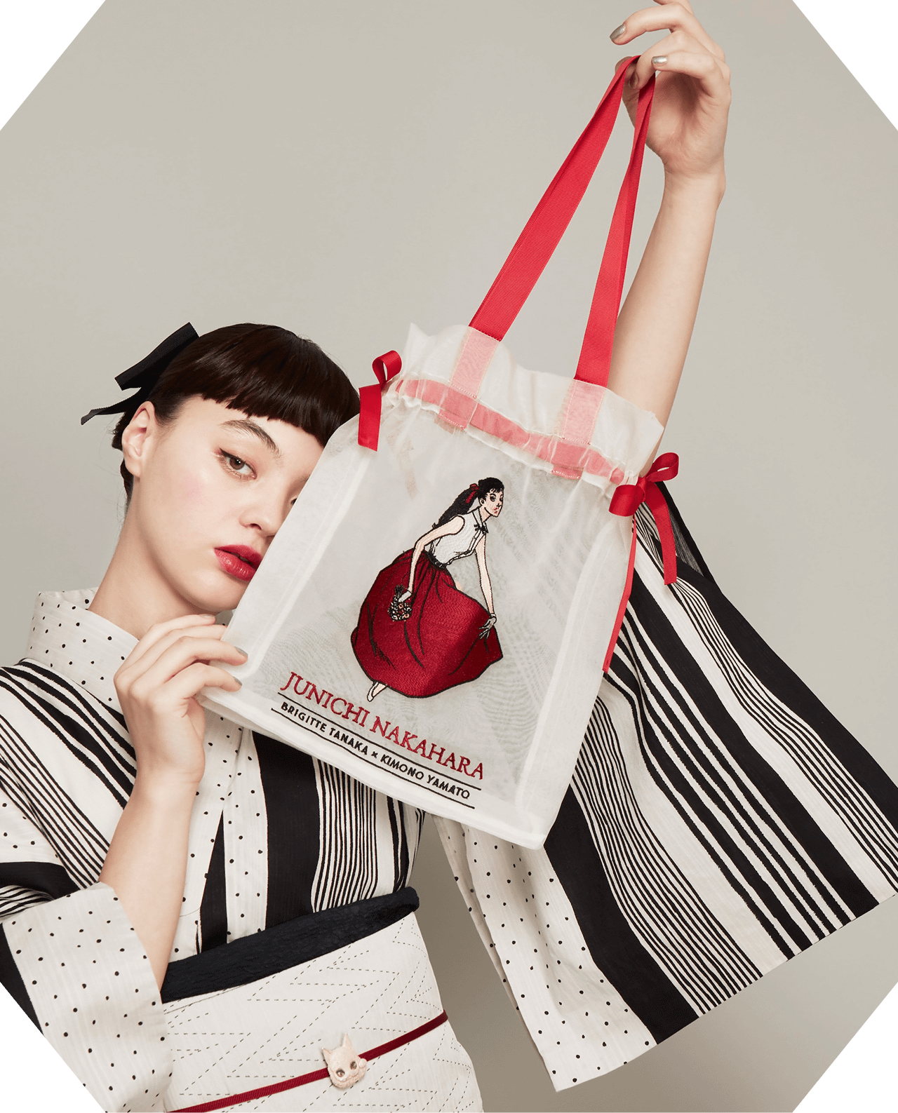 巾着バッグ 赤いスカート 01