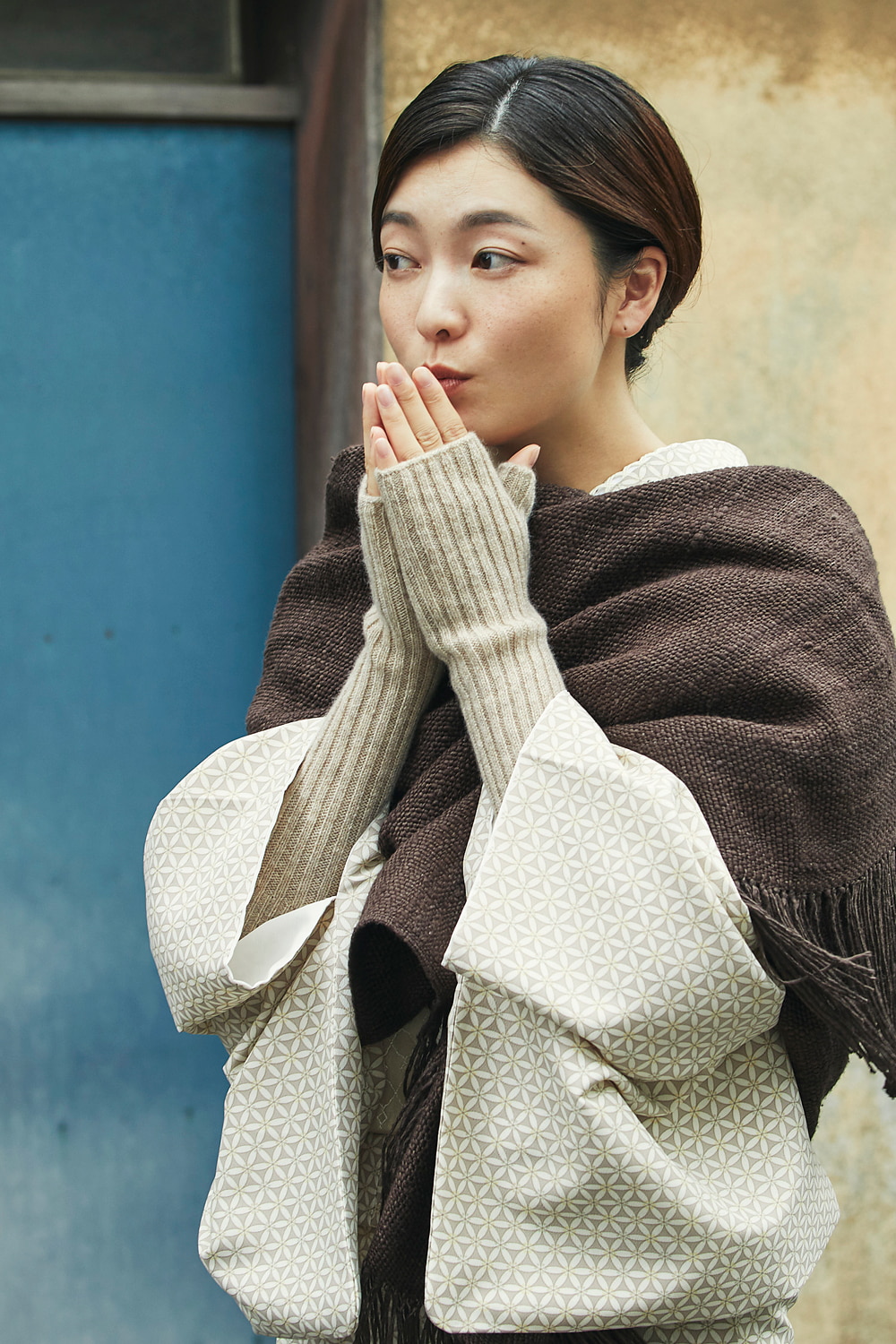 きものやまとベーシック 華七宝 白鼠