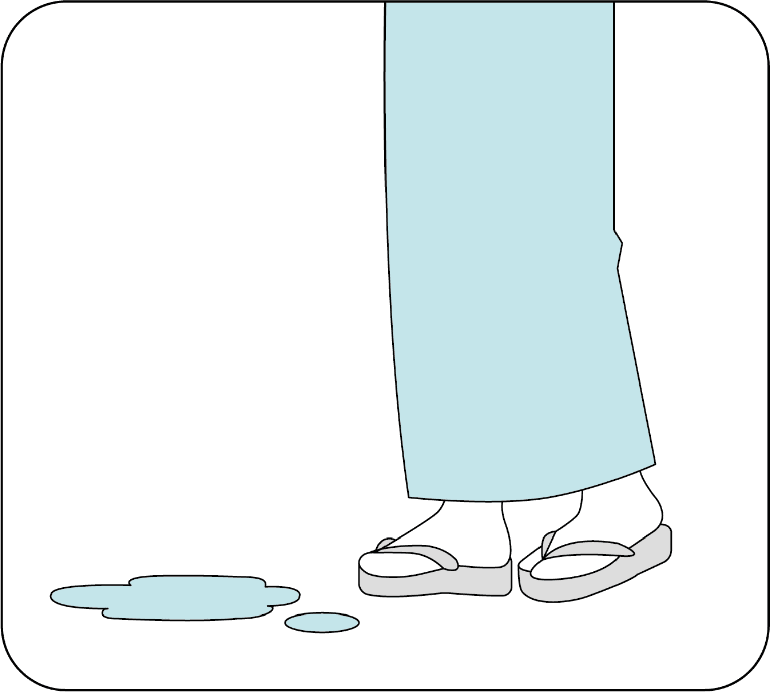 歩幅を小さく、ゆっくり歩く
