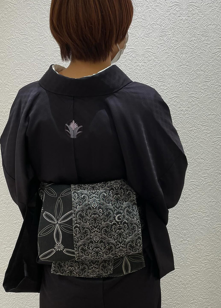 色無地×誕生花の花紋 06109