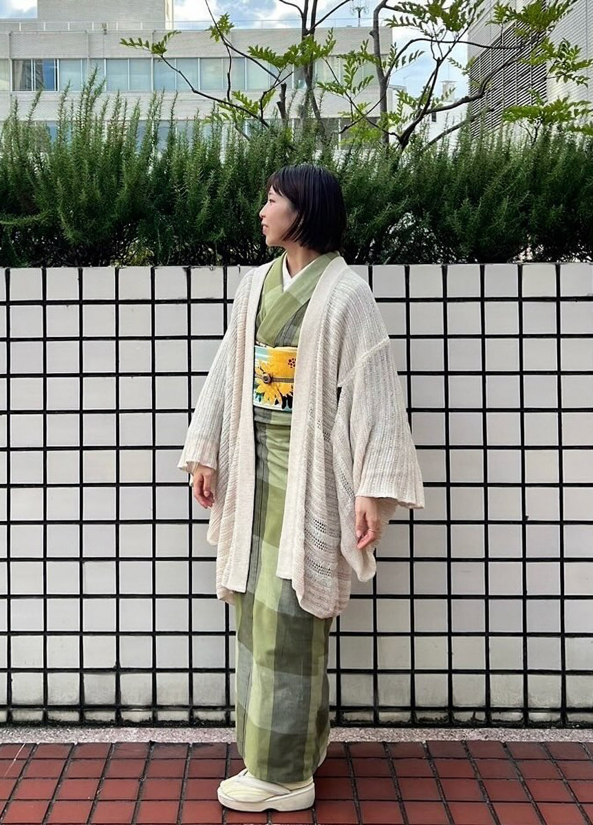 片貝木綿×染め帯 07503