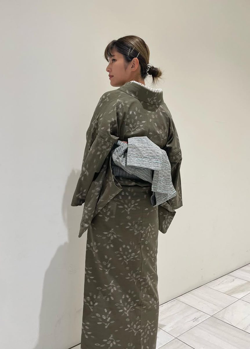 久留米絣×米沢半幅帯 07602