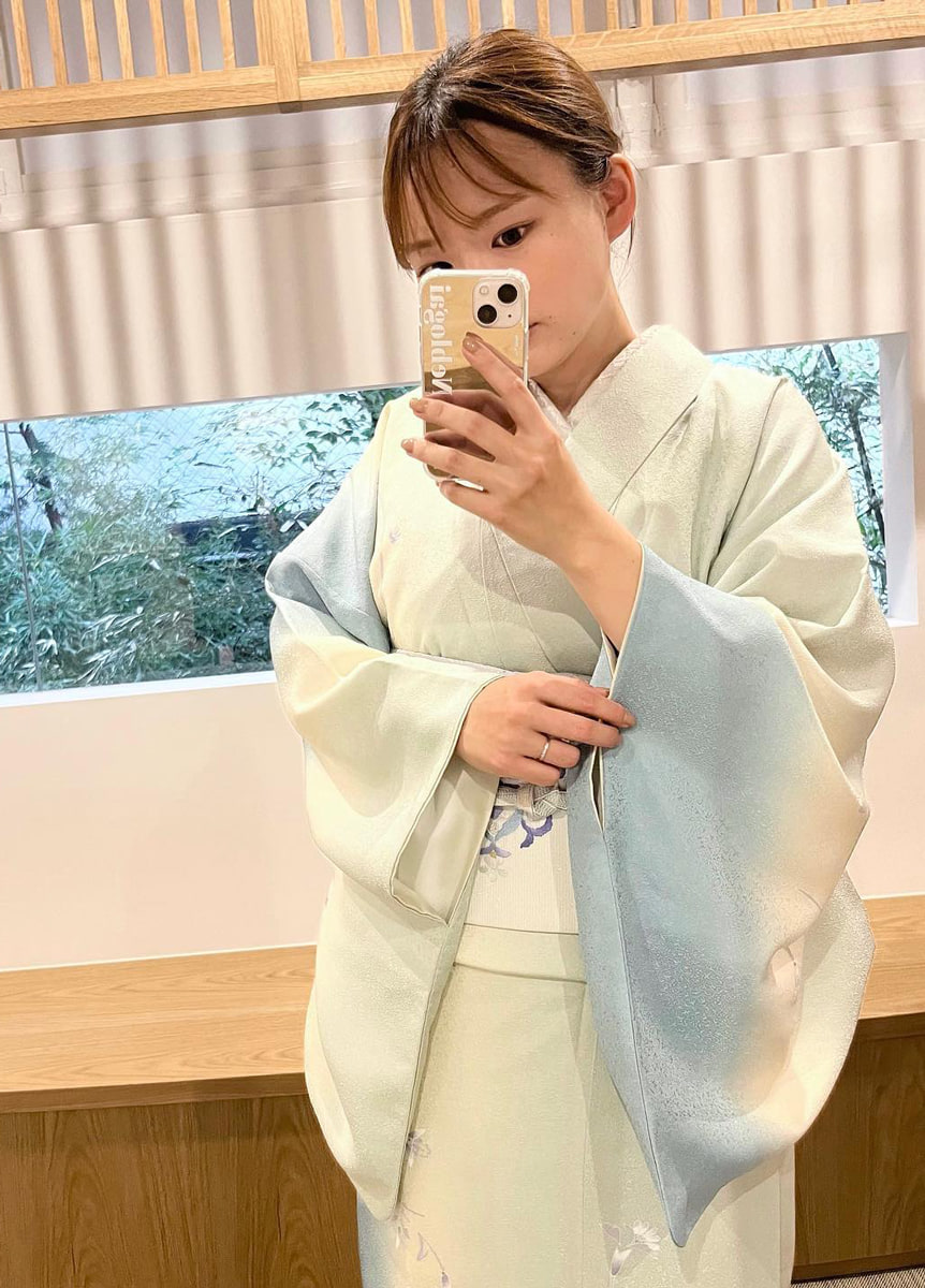 京友禅付下げ小紋×袋帯 08202