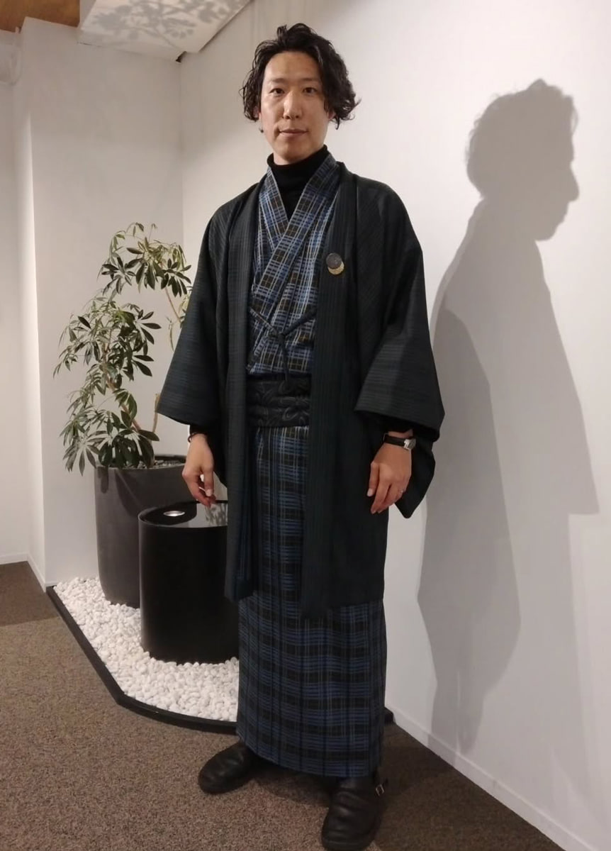 尾州ウール×男の着物スタイル main105