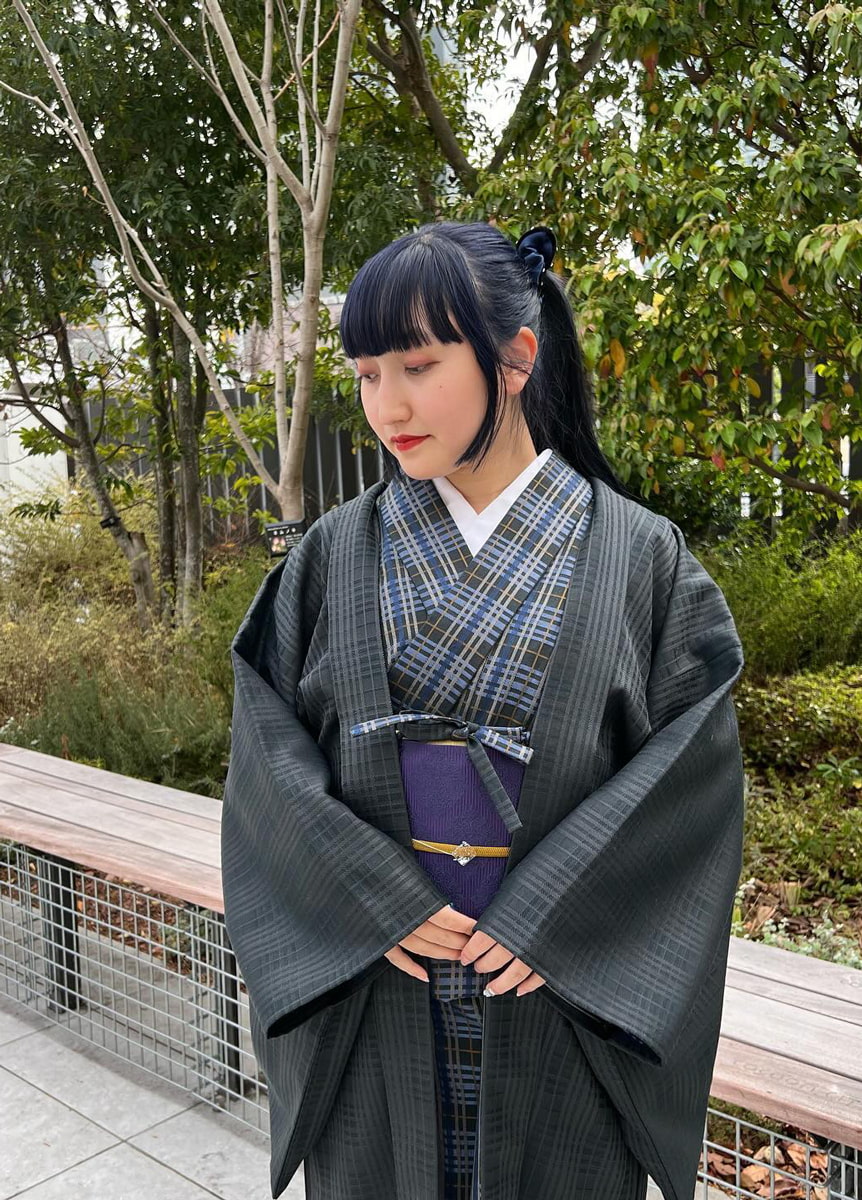 尾州ウールきもの×羽織 10902