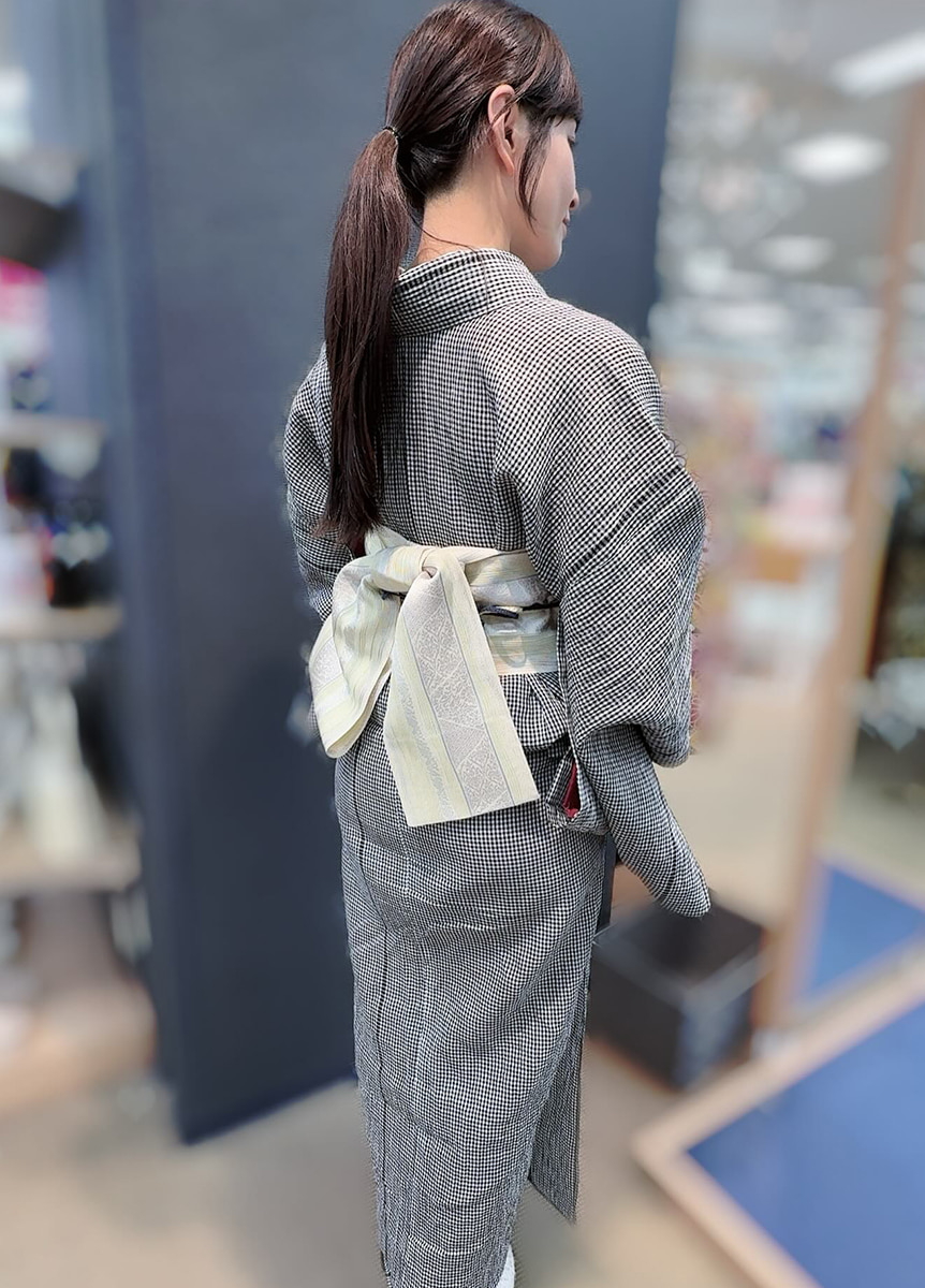 小千谷縮×博多半巾帯 17703