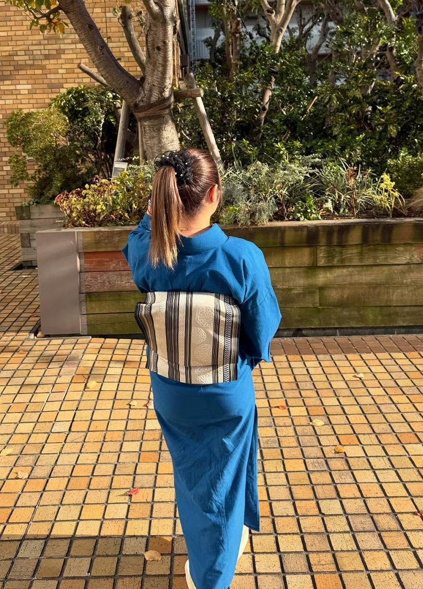 久留米絣×博多織帯（福岡コーデ） 21302