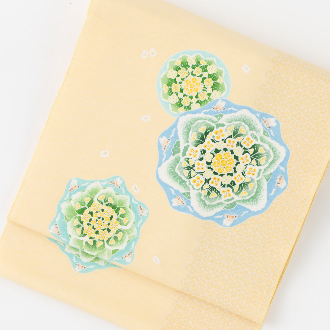 帯｜菜の花とミツバチ